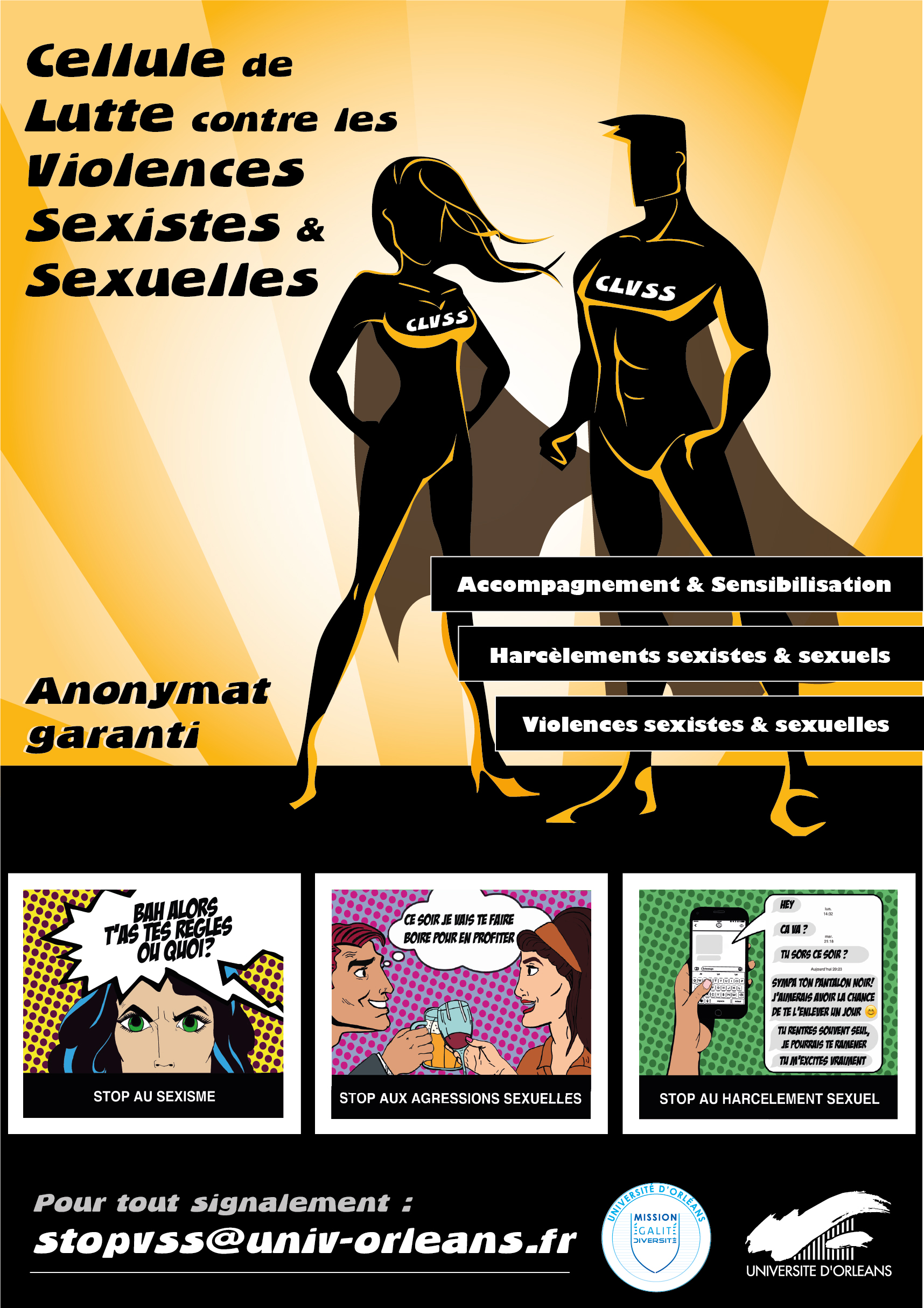 Affiche Cellule de Lutte contre les Violences Sexistes et Sexuelles Affiche Cellule de Lutte contre les Violences Sexistes et Sexuelles
