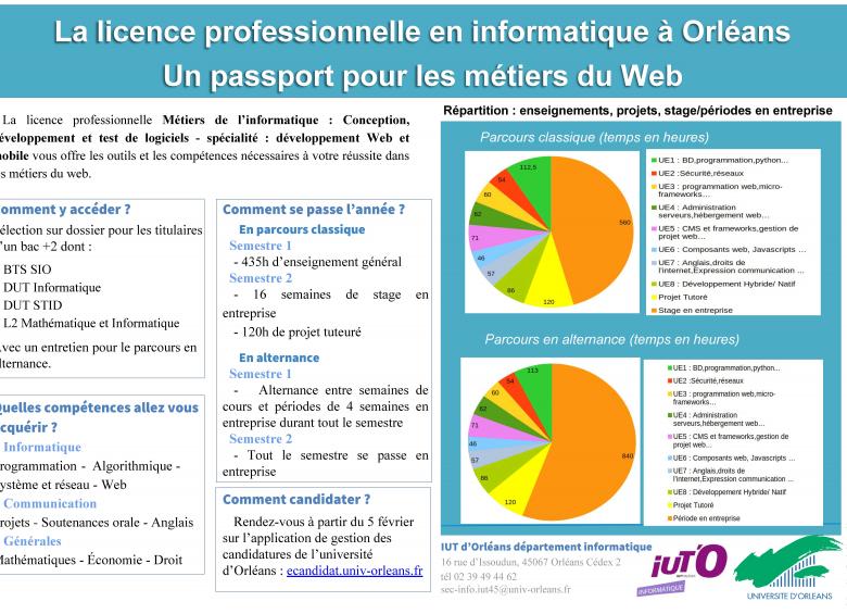Licence Professionnelle Web Poster réalisé par les étudiants pour présenter la licence professionnelle à l'occasion des JPO