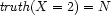 {\it truth}(X=2)=N