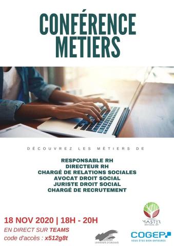 Affiche conférence métiers