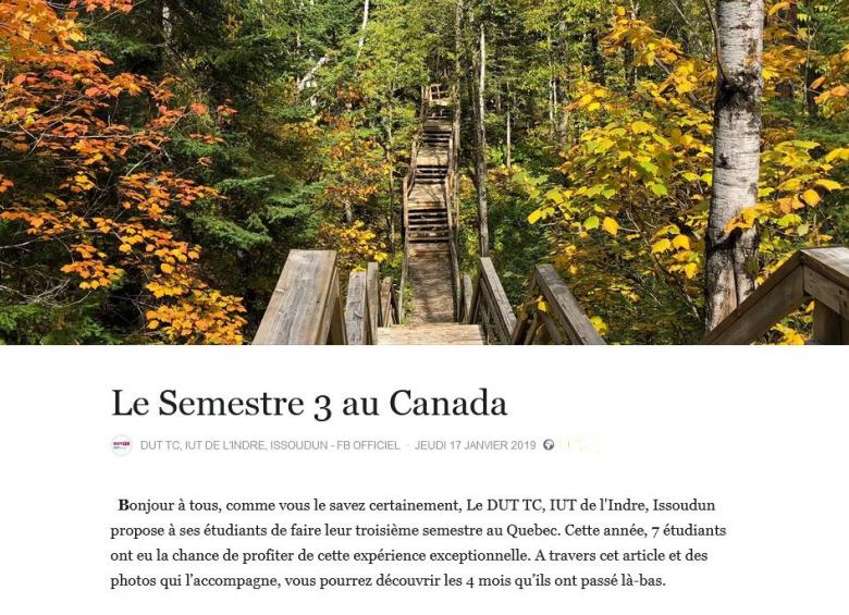 IUT Indre - DUT TC - Semestre 3 Chicoutimi IUT Indre - DUT TC - Semestre 3 Chicoutimi