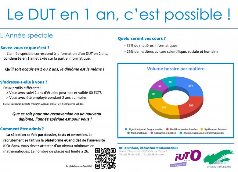 Année Spéciale DUT Informatique Présentation de l'année spéciale pour les JPO