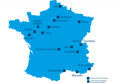 Carte implantation écoles Polytech Carte implantation écoles Polytech