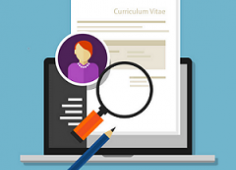 crédit photos stocklib Image vectorielle d'un CV passé à la loupe