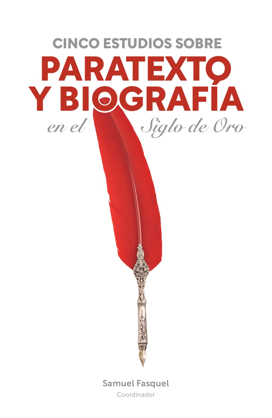 Couverture de l'ouvrage Paratexto y biografia: une plume rouge sur fond blanc