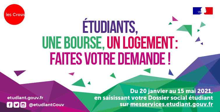 Etudiants, une bourse, un logement : faites votre demande !