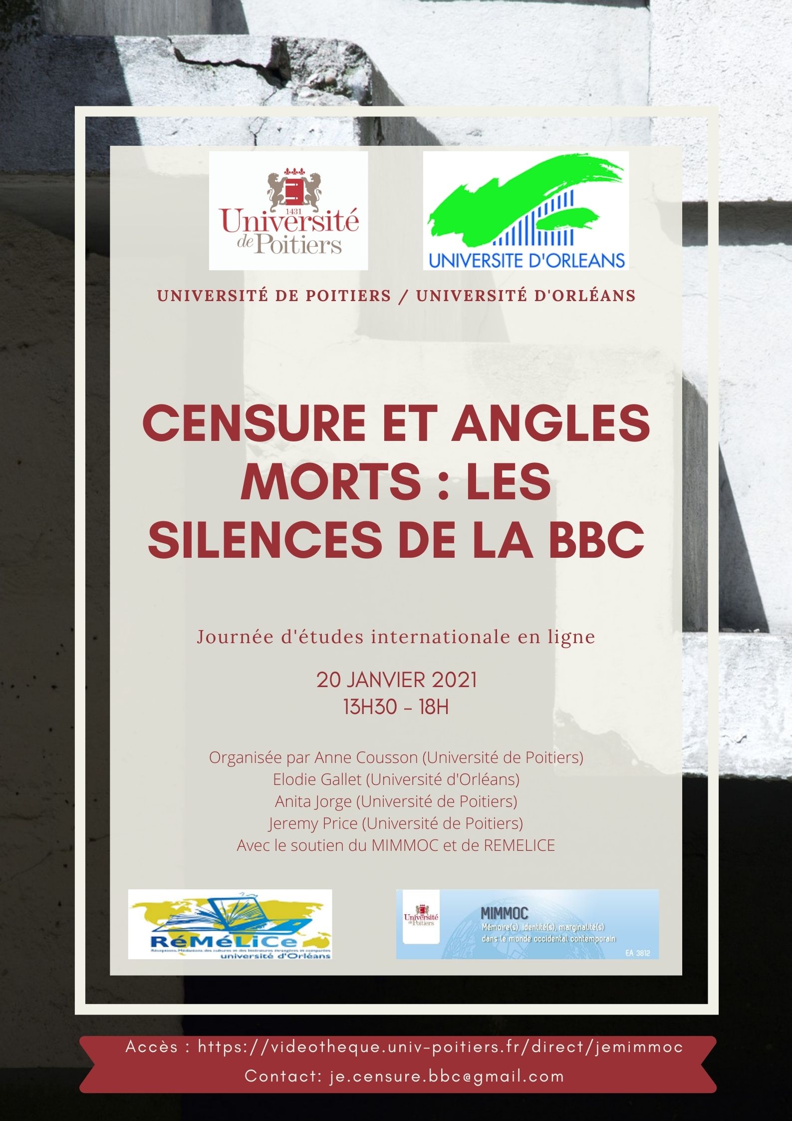 Affiche JE "Censure et angles morts: les silences de la BBC", le 20 janvier 2021
