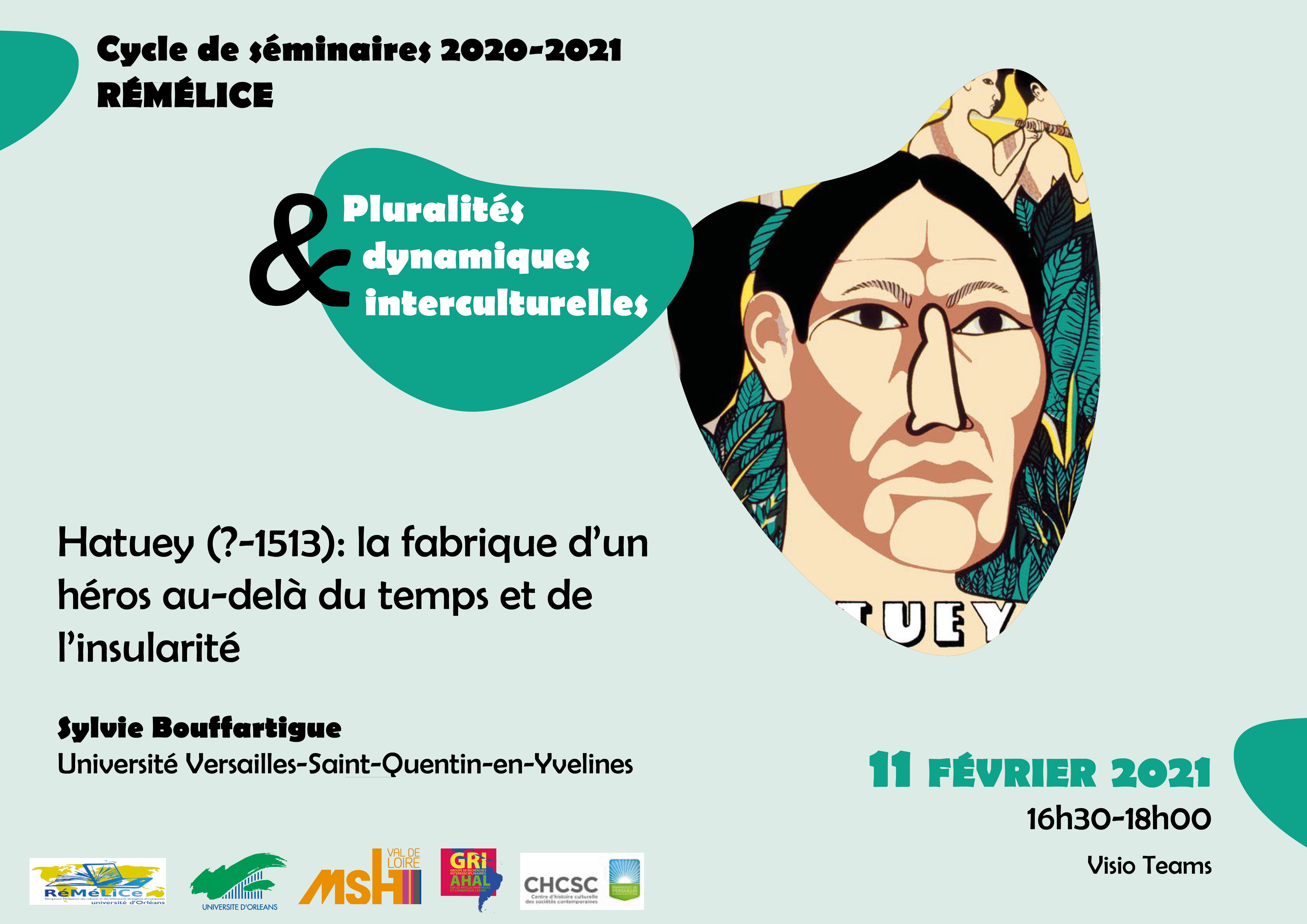 Affiche du séminaire de Rémélice du 11 février 2021 sur Hatuey, par Sylvie Bouffartigue