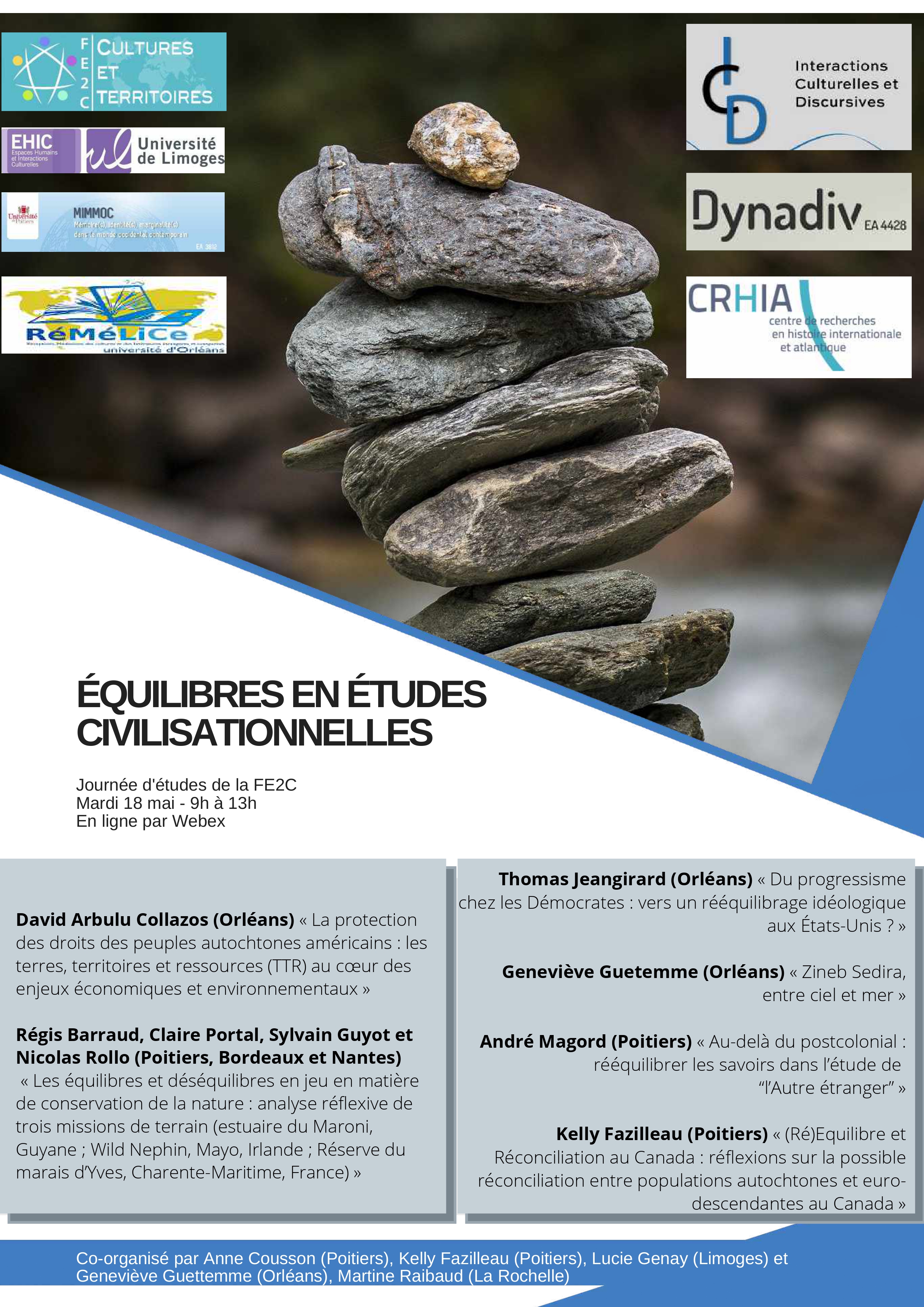 Affiche de la journée d'étude "Equilibres en études civilisationnelles"  du 18 mai 2021