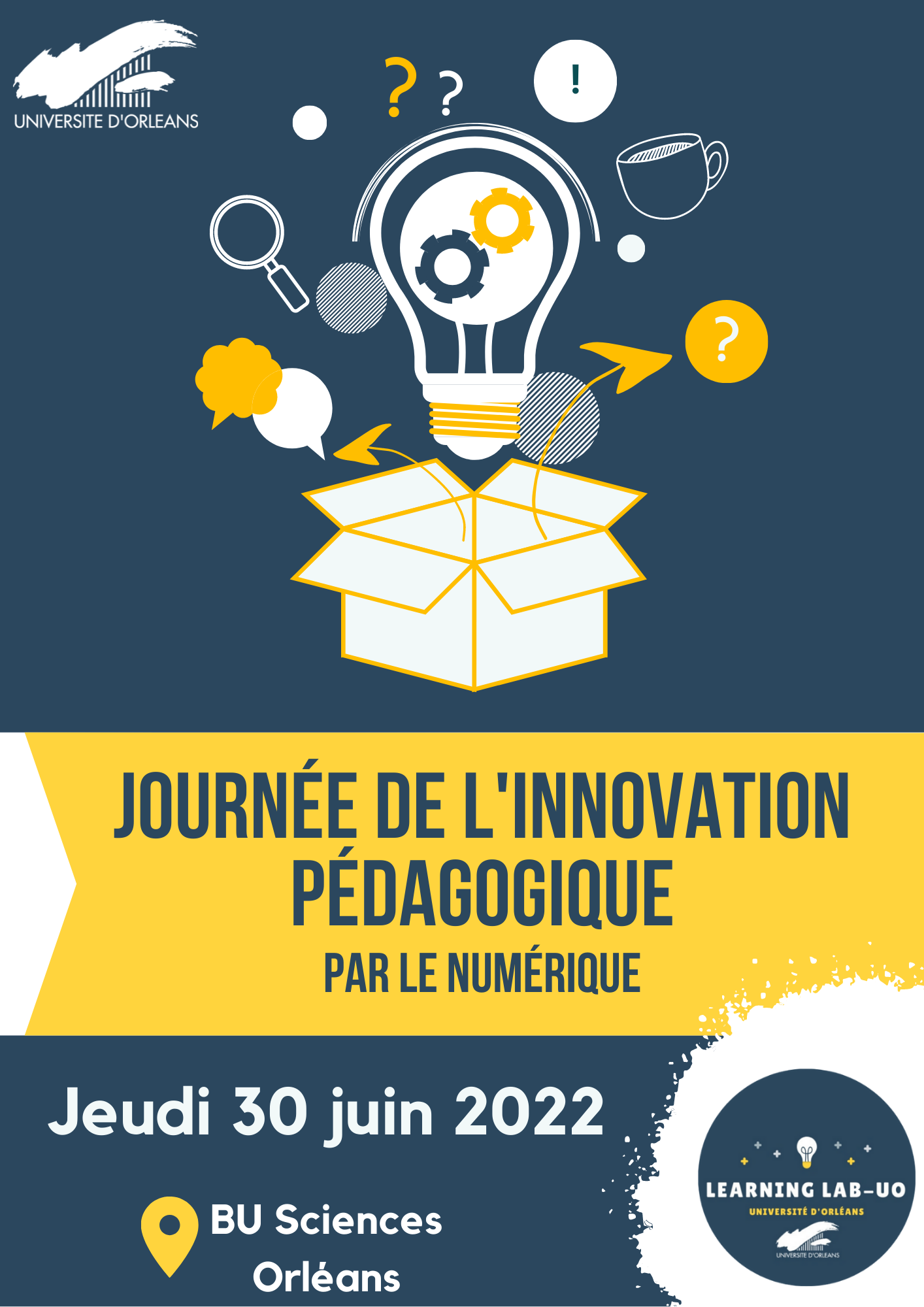 affiche pour la journée de l'innovation pédagogique par le numérique, le jeudi 30 juin en BU Sciences