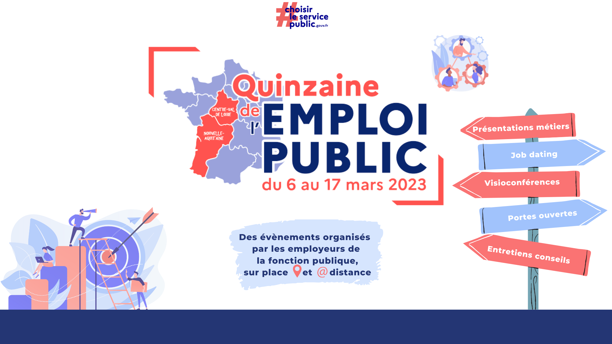 Quinzaine de l'emploi public affiche quinzaine de l'emploi du 6 au 17 mars 2023