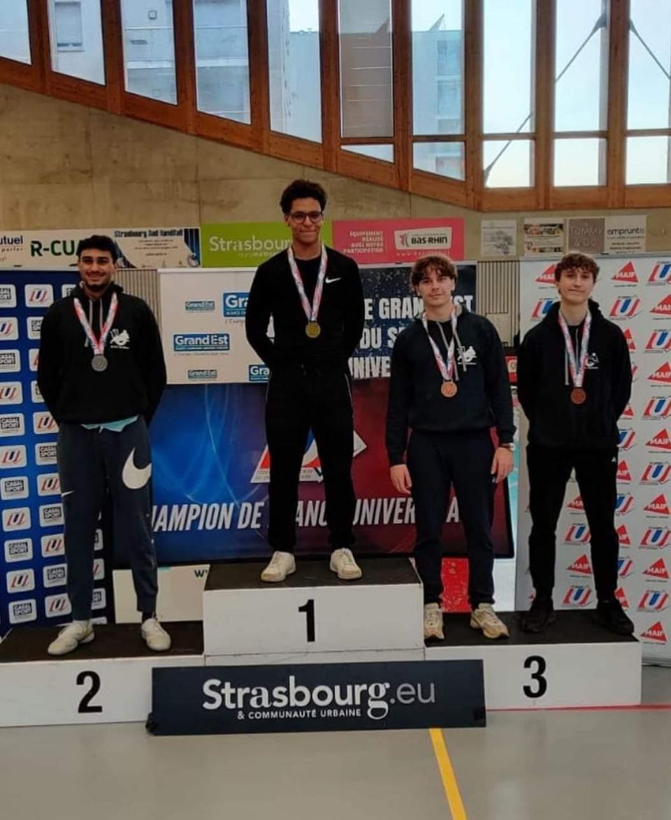 Evann Girault sur le podium des championnats de France universitaires