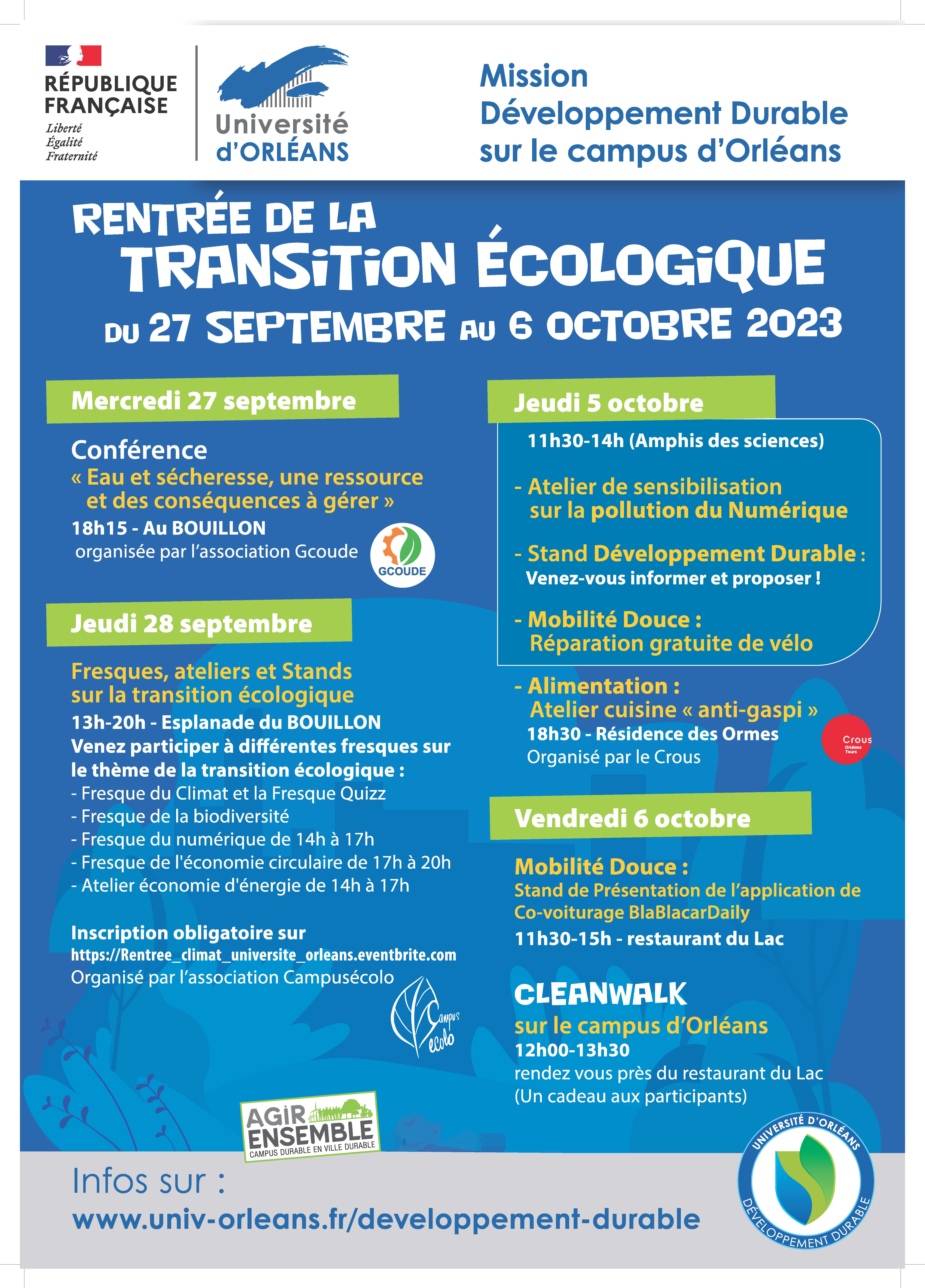 affiche semaine de la transition écologique septembre 2023