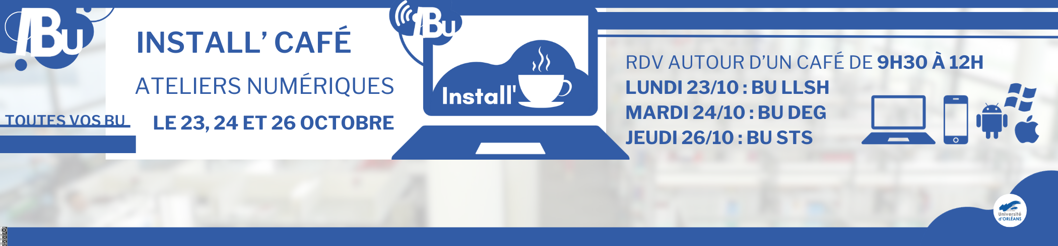 Affiche instal café avec le rappel des dates