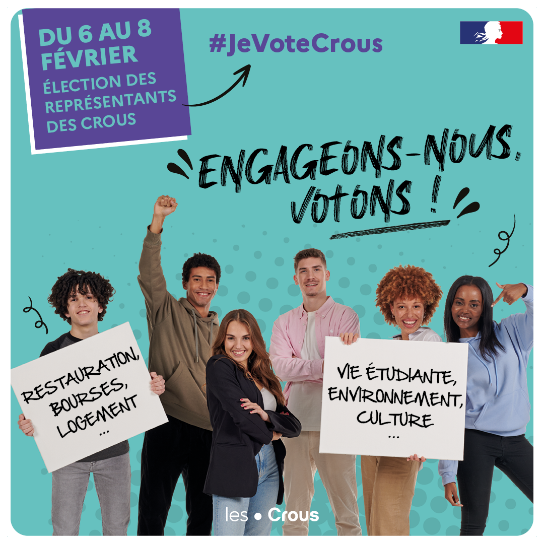 Visuel des élections des représentants étudiants du Crous 2024 Visuel des élections des représentants étudiants du Crous 2024
