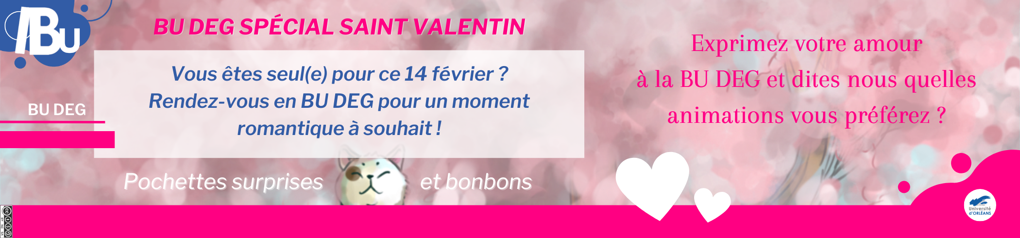 Fond rose avec des coeurs, reprise du texte de l'actu