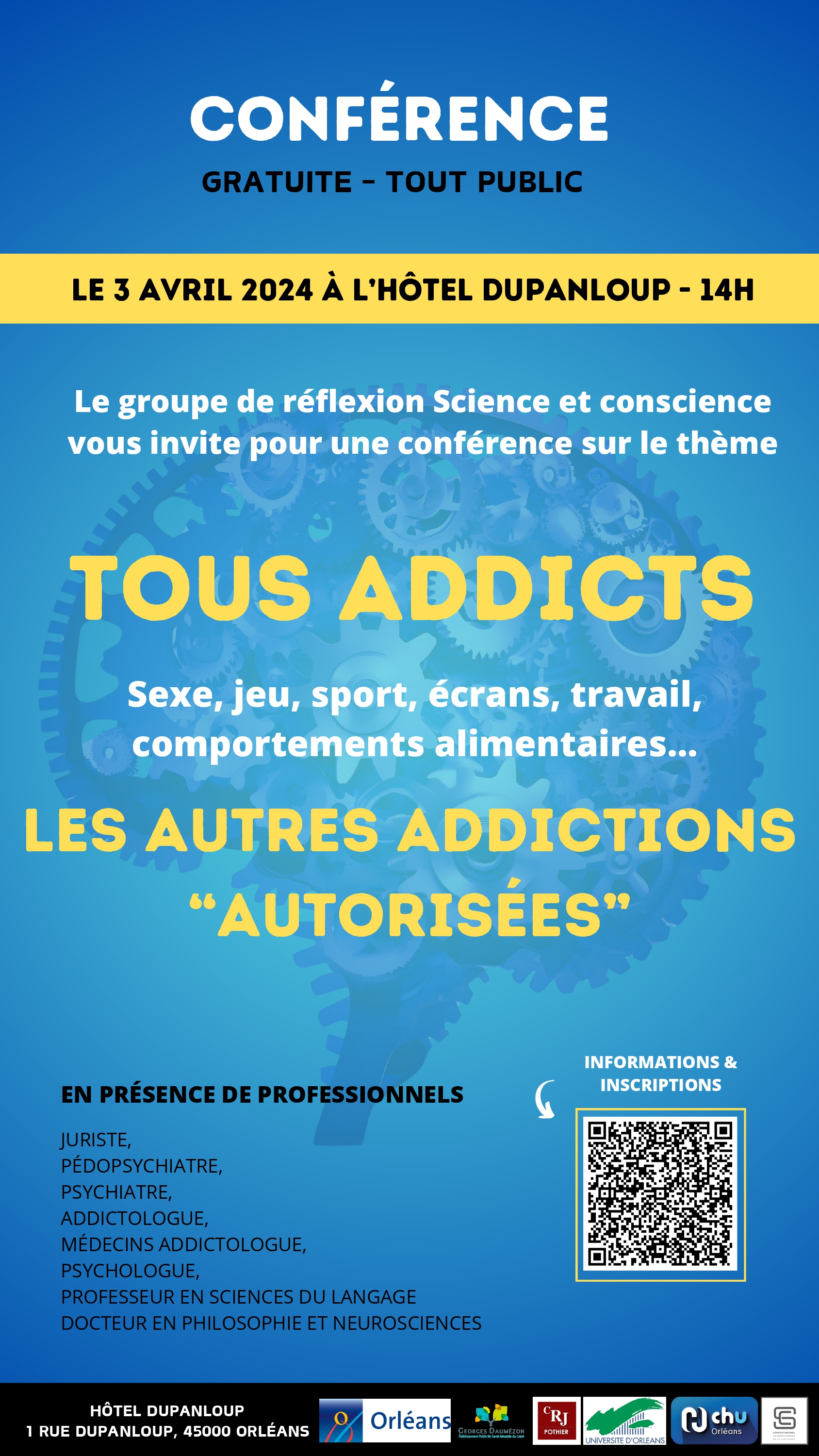 Conférence 'Tous addicts' Les addictions semblent se démultiplier au fur et à mesure que notre société propose de nouvelles tentations.