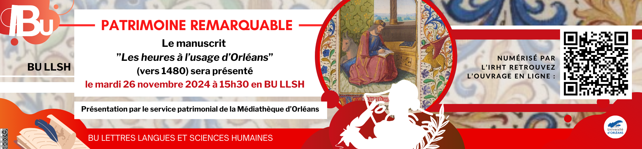 Les remarquables heures d’Orléans à la BU Reprise du texte de l'actu avec image du manuscrit