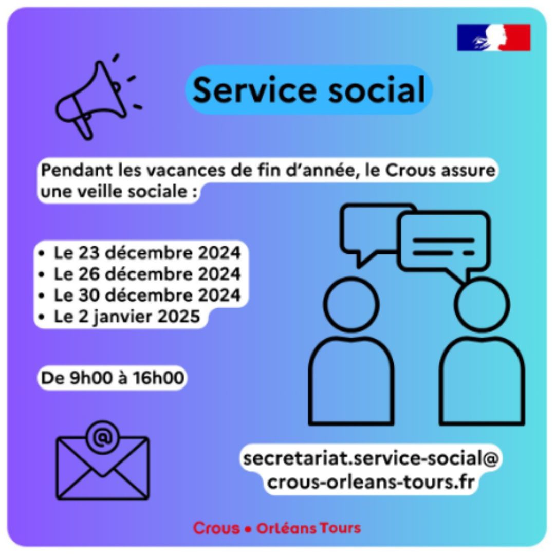 Dates des permanences du Service Social du CROUS