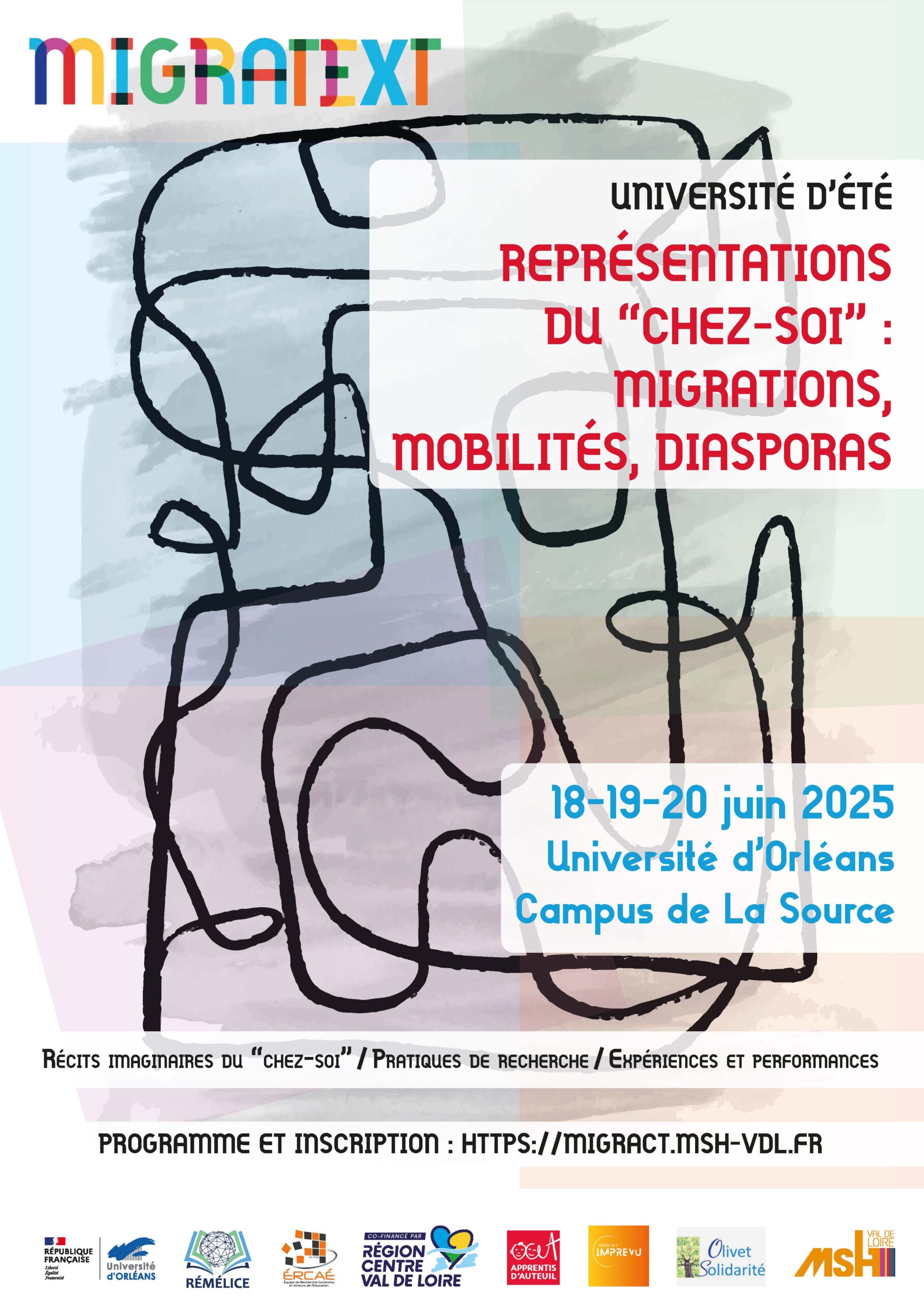Affiche université d'été MIGRATEXT - juin 2025 Affiche université d'été MIGRATEXT - juin 2025