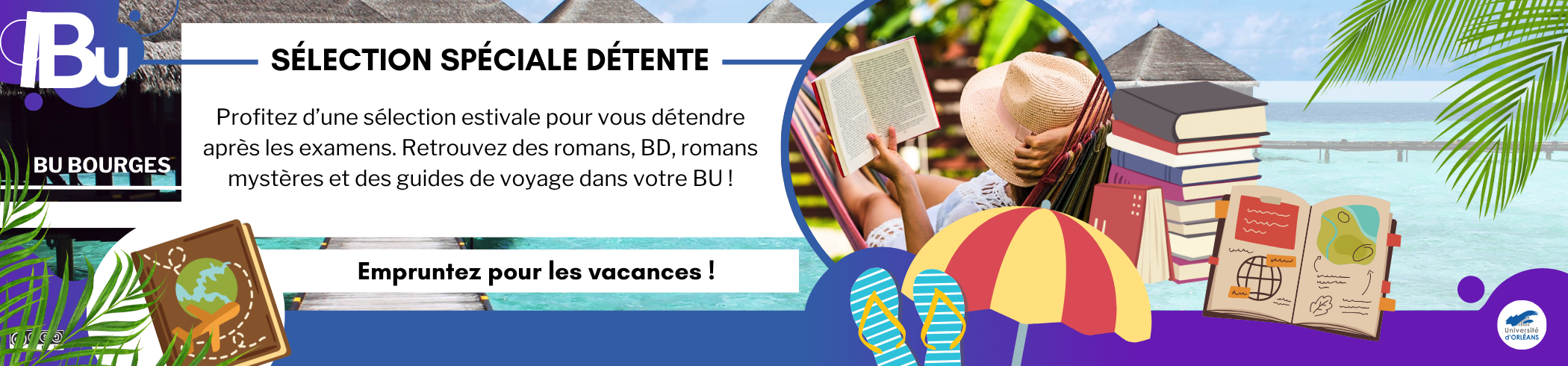 Sélection spéciale détente Reprise du texte de l'actu, photo d'une personne lisant à la plage