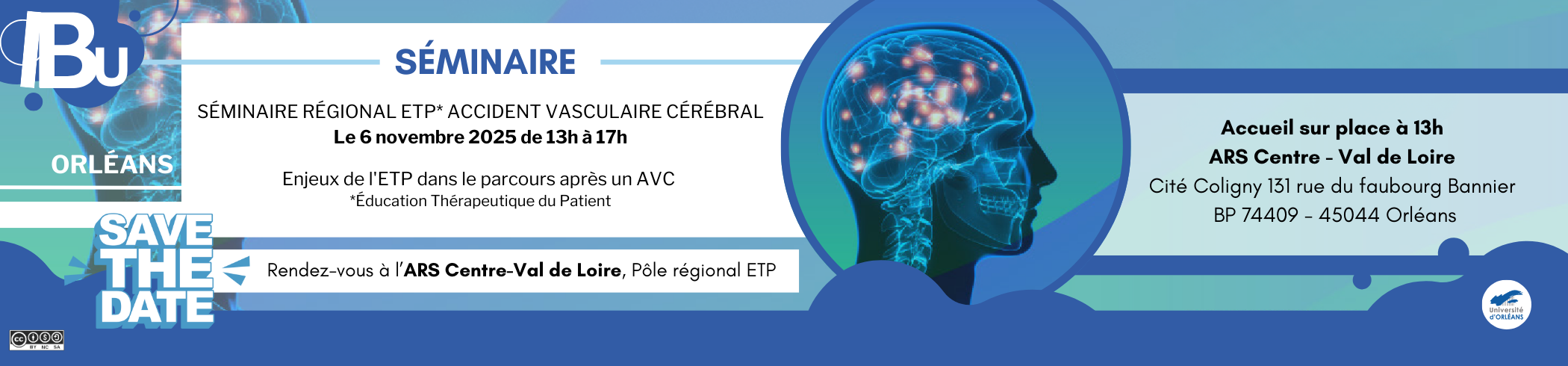 Séminaire AVC Reprise du texte de l'actu, affiche du séminaire