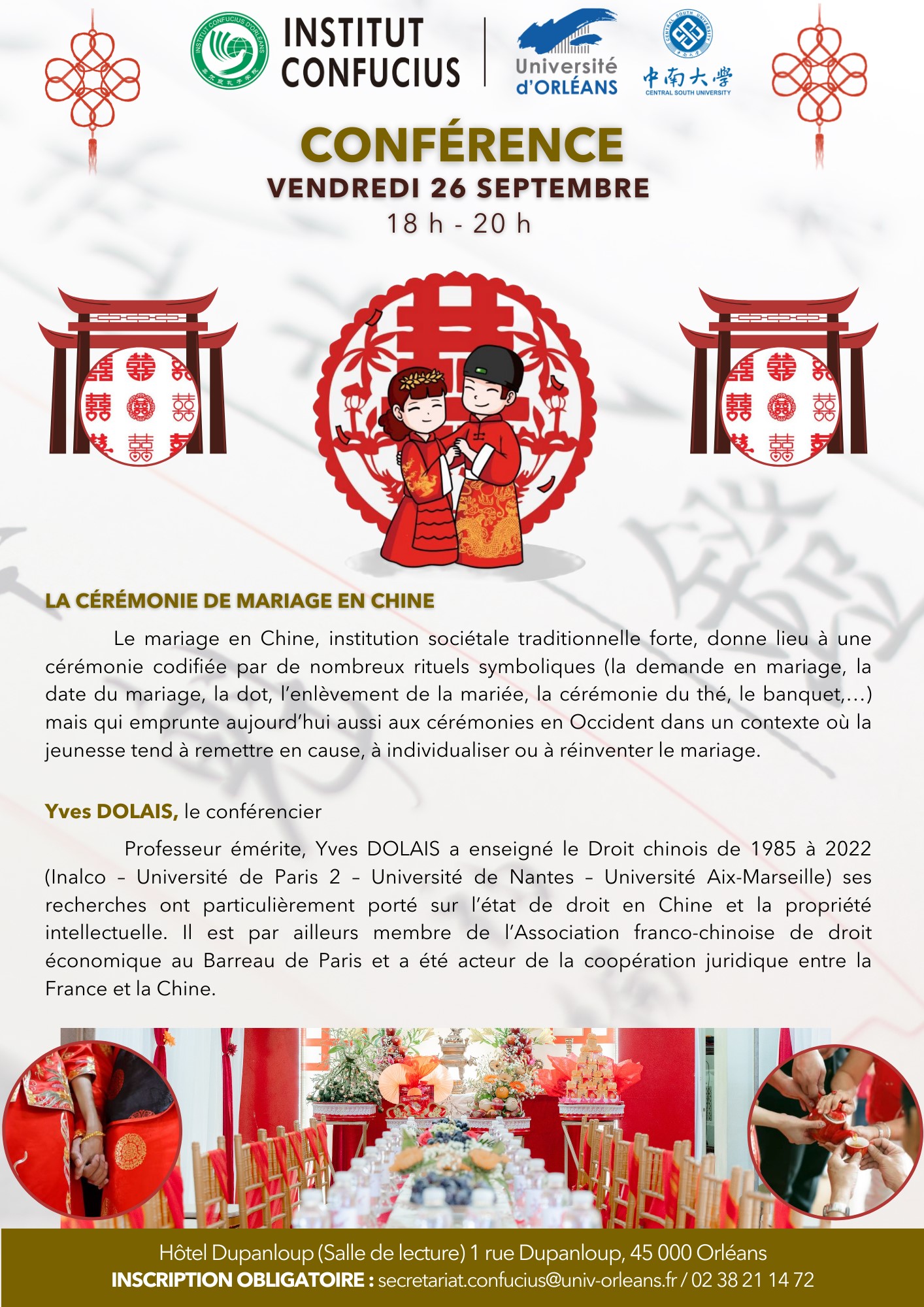 Conférence du 26 septembre 3 jours Confucius 2025
