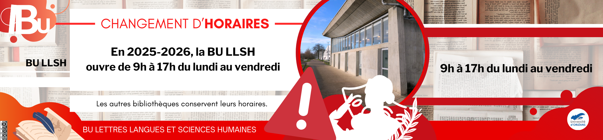 Changement des horaires LLSH Reprise du texte de l'actu