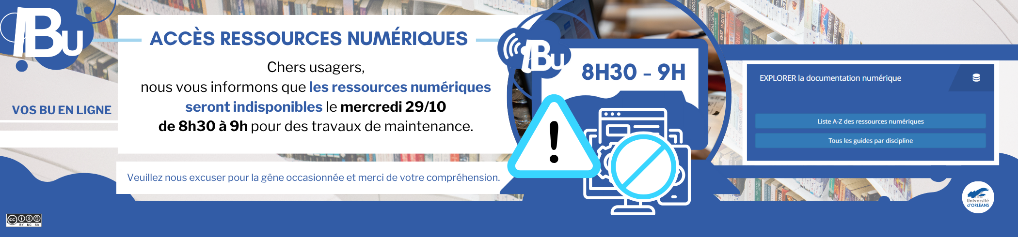 Indisponibilité des ressources numériques Reprise du texte de l'actu