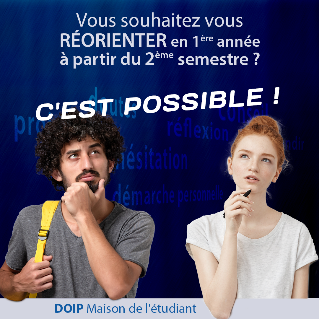 Campagne Réorientation en 1ère année dès le second semestre