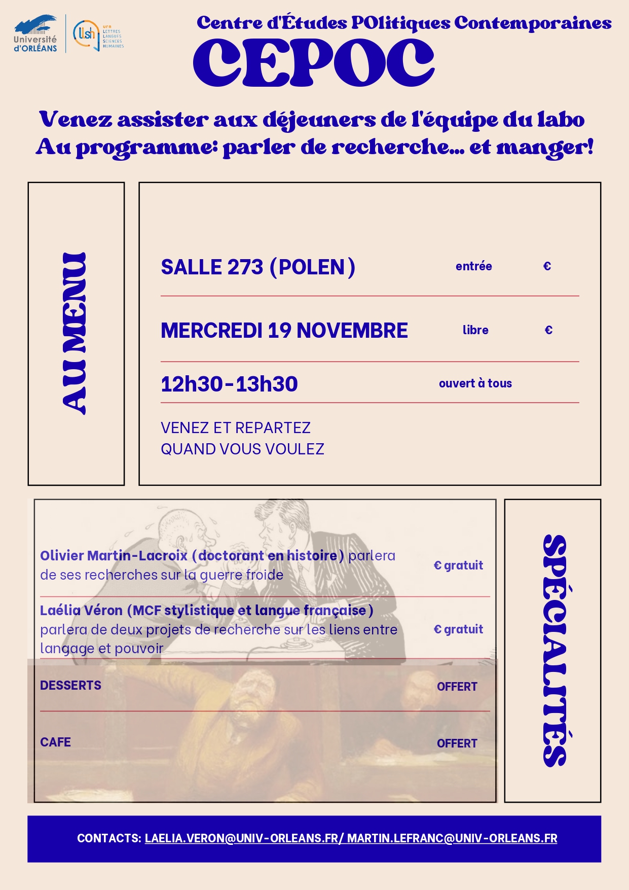 Programme du second déjeuner CEPOC