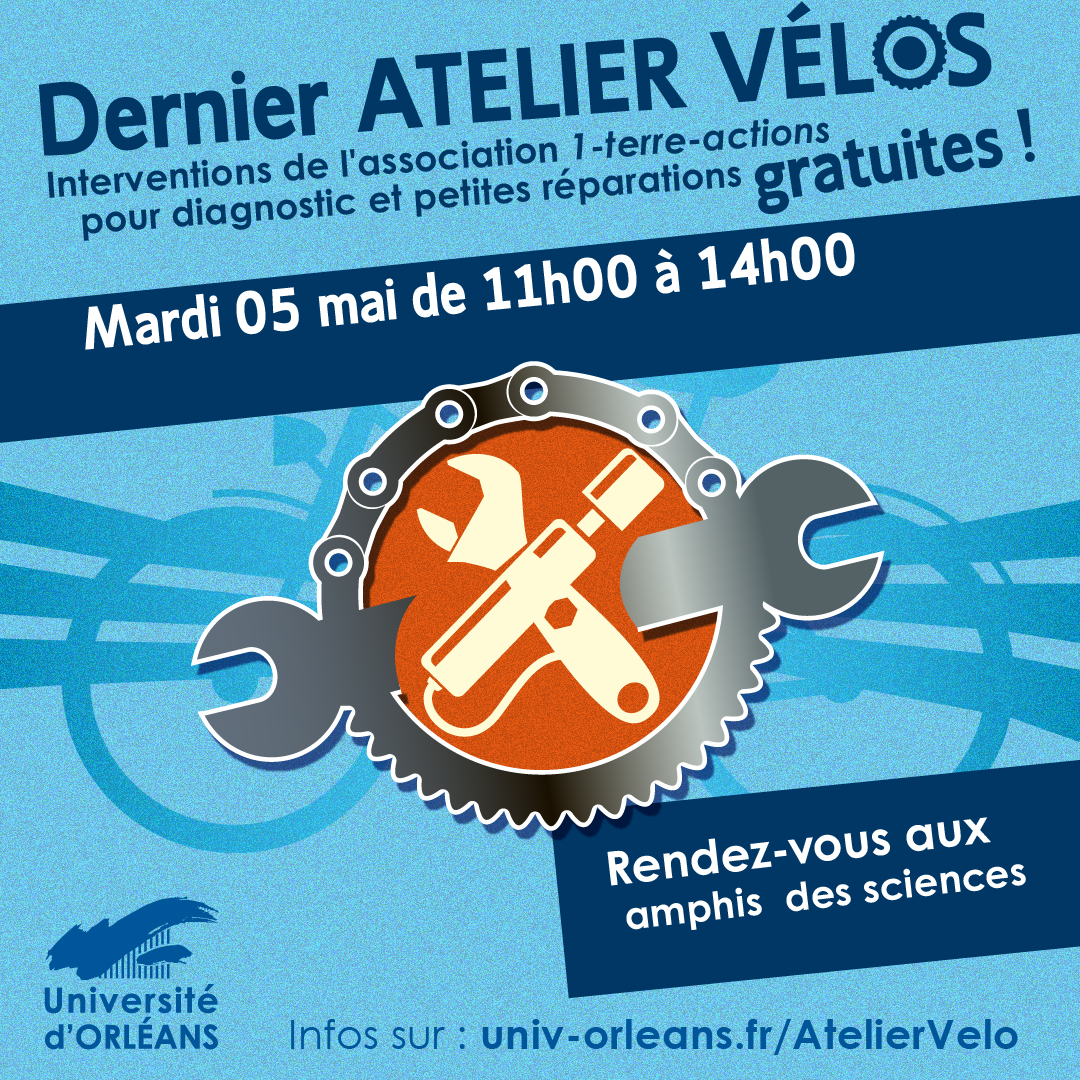 Dernier atelier vélo le 5 mai aux amphis Sciences