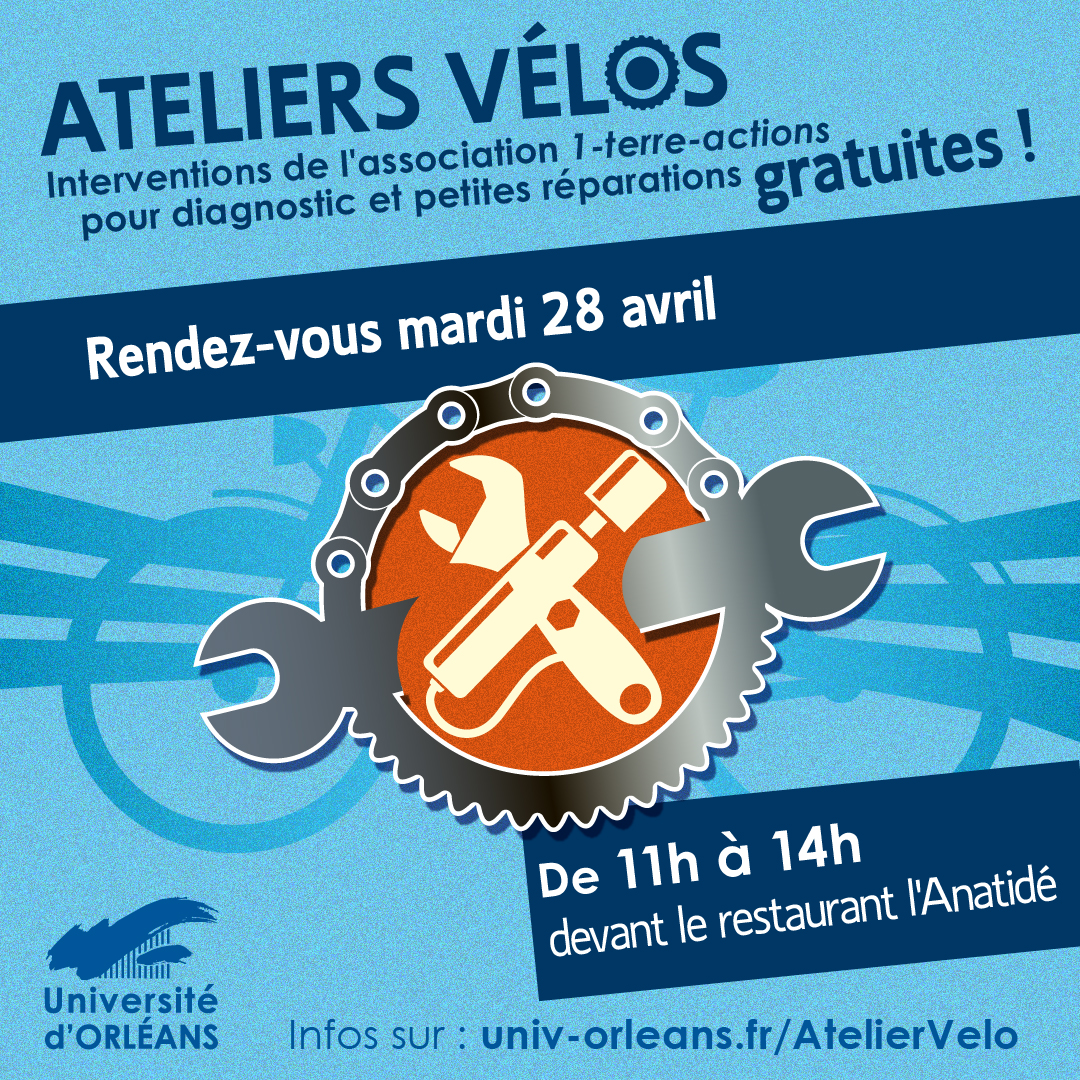 Atelier vélo du 28 avril de 11 à 14:00 devant le restaurant l'Anatidé