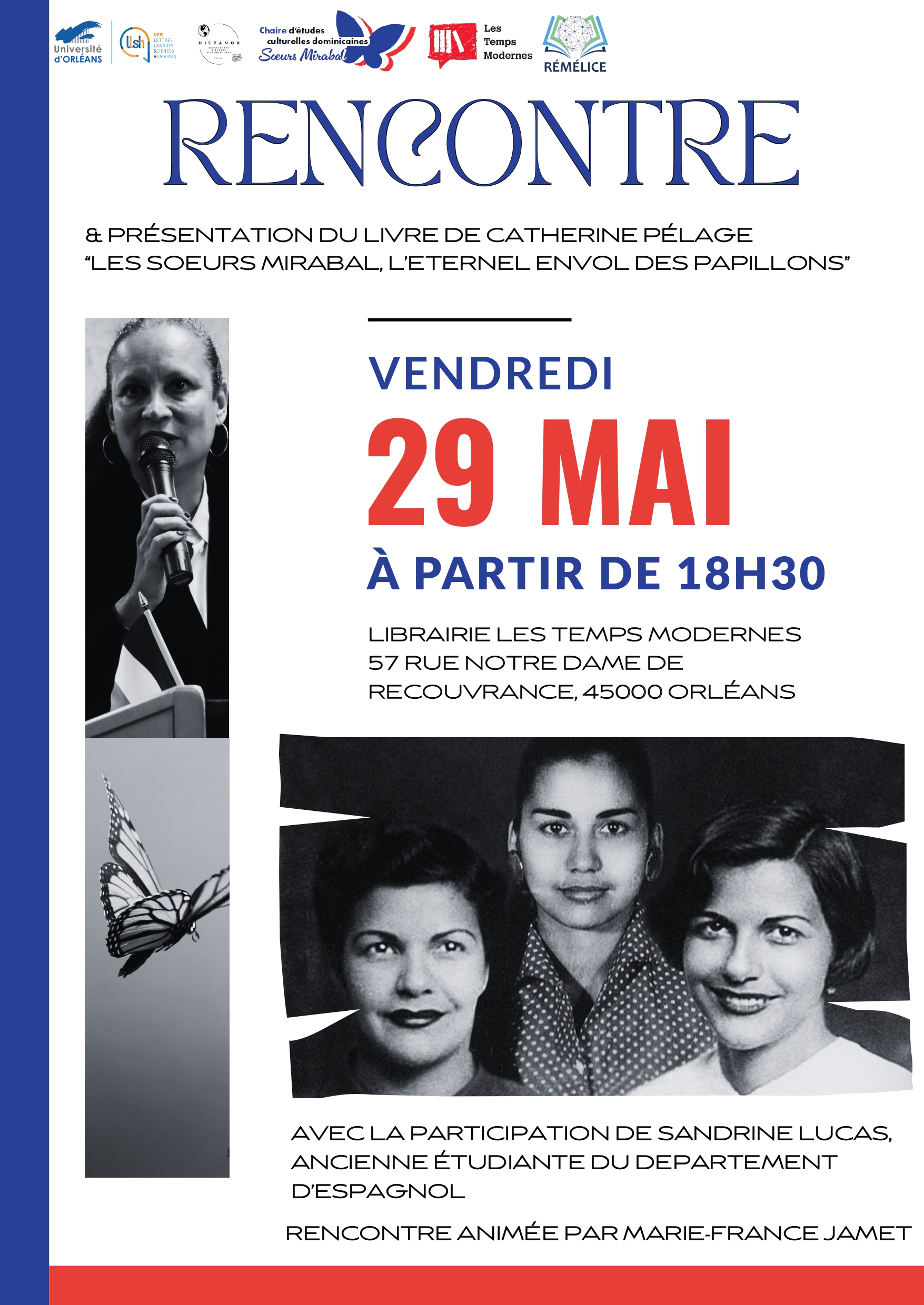 Affiche Soeurs Mirabal Librairie des Temps Modernes, 29 mai 2026