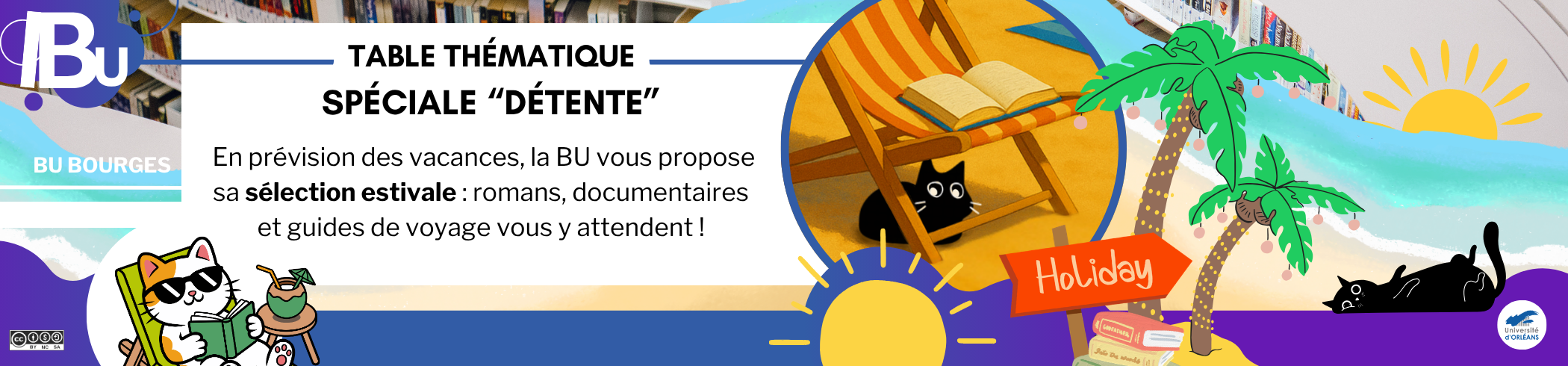 Reprise du texte de l'actu, image d'un chat à la place sous un transat