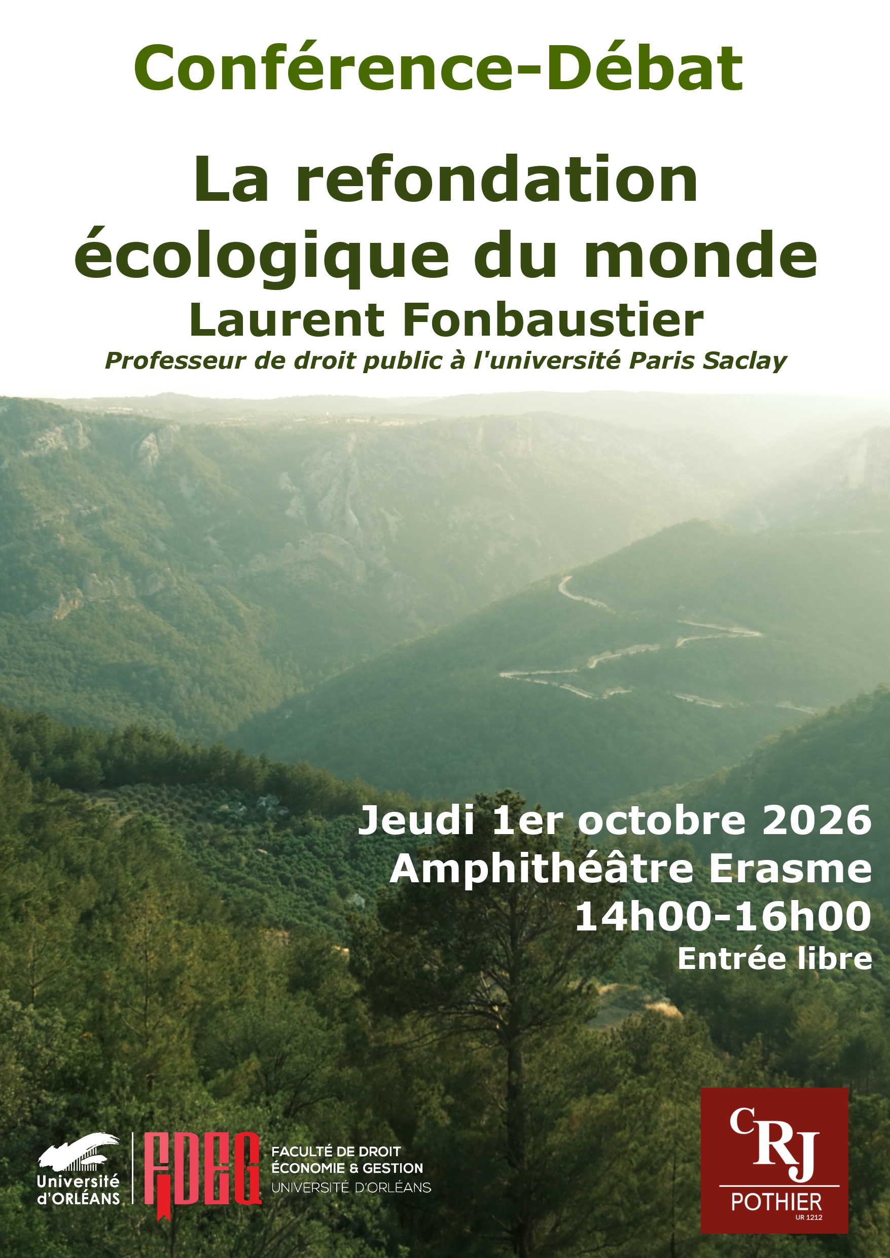 Conférence-débat La refondation écologique du monde-Laurent FONBAUSTIER