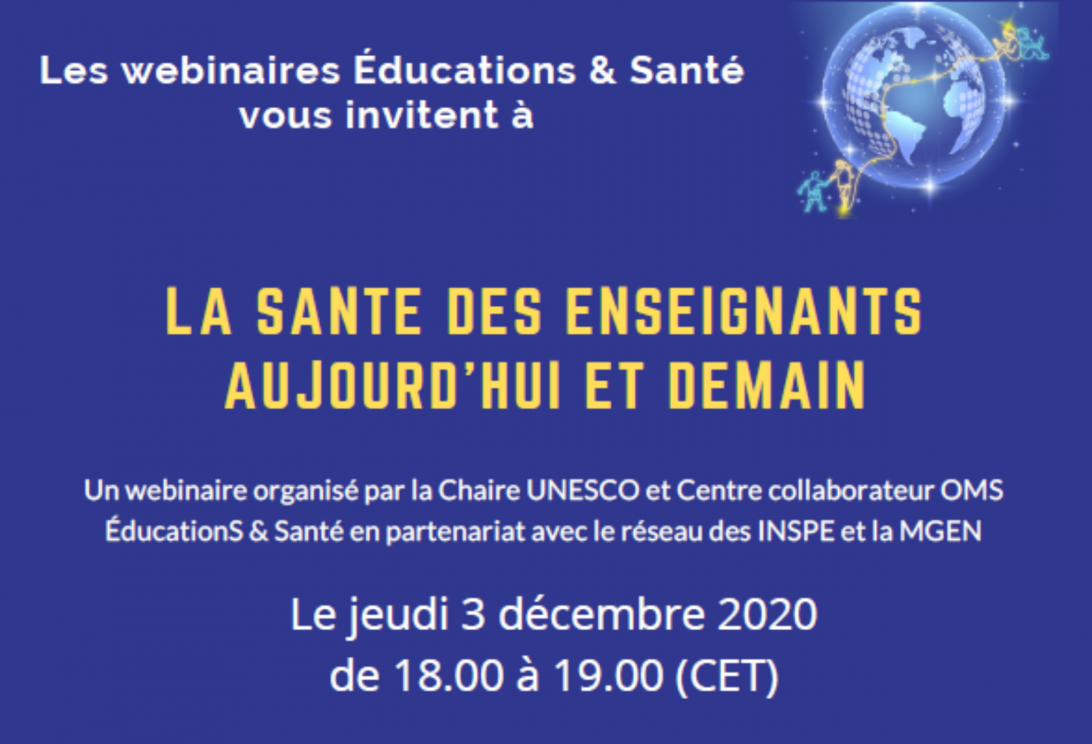 Webinaire santé des enseignants aujourd'hui et demain