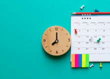 Agenda une horloge et un calendrier