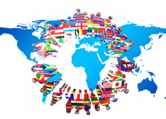 International/ mappemonde dépliée