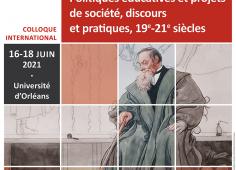 Poster du colloque "POlitiques éducatives et projets de société, discours et pratiques, 19e-21e siècles, du 16 au 18 juin 2021 à l'université d'orléans. 