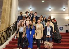 photo des étudiants de l'IUT aux 100 ans de France Chimie