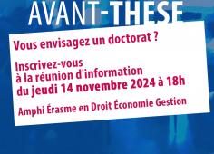 Avant-Thèse Affiche pour l'avant-thèse information à retrouver dans l'article