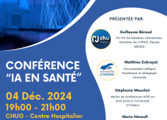 Affiche pour la conférence "l'IA en santé"
