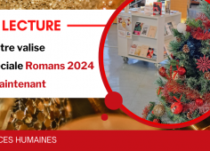 Reprise du texte de l'actu avec une photo de la BU décorée pour les fêtes de fin d'année