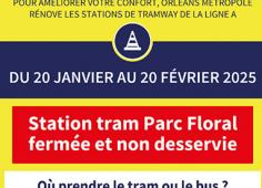 Information de travaux ligne A arrêt Parc Floral