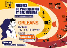 Affiche pour le forum de l'orientation et des métiers à CO'Met les 16, 17 et 18 janvier. Le Département de la Formation Médicale sera présent le 17 janvier après-midi et le 18 janvier toute la journée