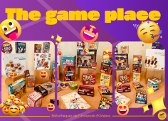 photo des jeux à la BU, texte "The game place"