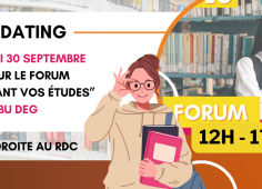 Forum Job Dating Reprise du texte de l'actu, photo d'une personne devant des livres