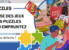 Reprise du texte de l'actu, photo des jeux, dessin d'un groupe de 3 personnes en train de jouer aux cartes