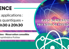 Reprise du texte de l'actu, affiche de la conférence, photo de l'intervenant